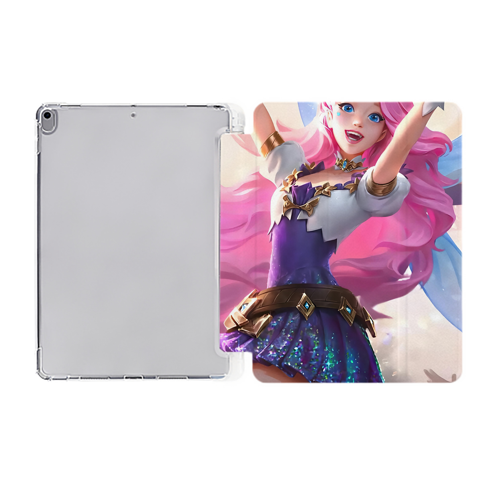 （画像用） リーグ・オブ・レジェンド League of Legends LOL IPad ケース ペン収納付き 三つ折りスタンド PUレザー×シリコン 対応機種9.5/10.5/10.9インチ